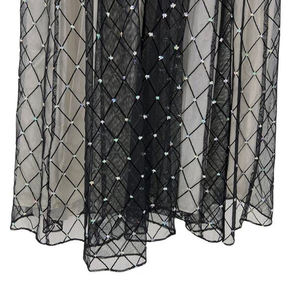 Papell Boutique Y2K Vintage Glitter Sparkle V-neck Dress Sz 4 - Picture 5 of 8